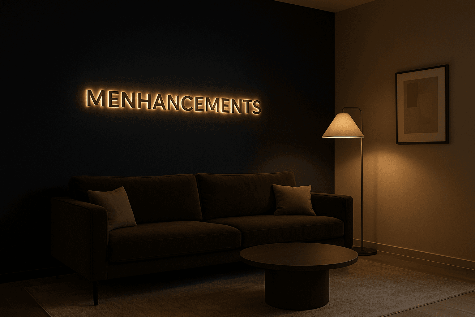 Menhancements studio — discreet, premium interior